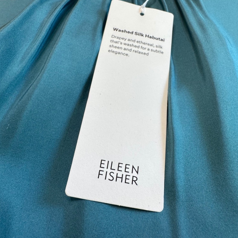 Eileen Fisher Silk Sleeveless Tiered Maxi Dress Teal Blue Size Xl‎ - Picture 12 of 13